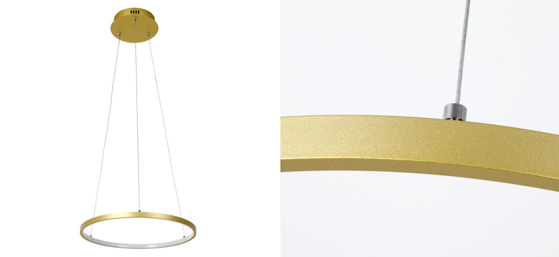 Кольцевая люстра золотого цвета 40 см