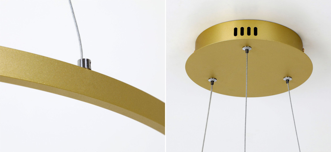 Кольцевая люстра золотого цвета 60 см