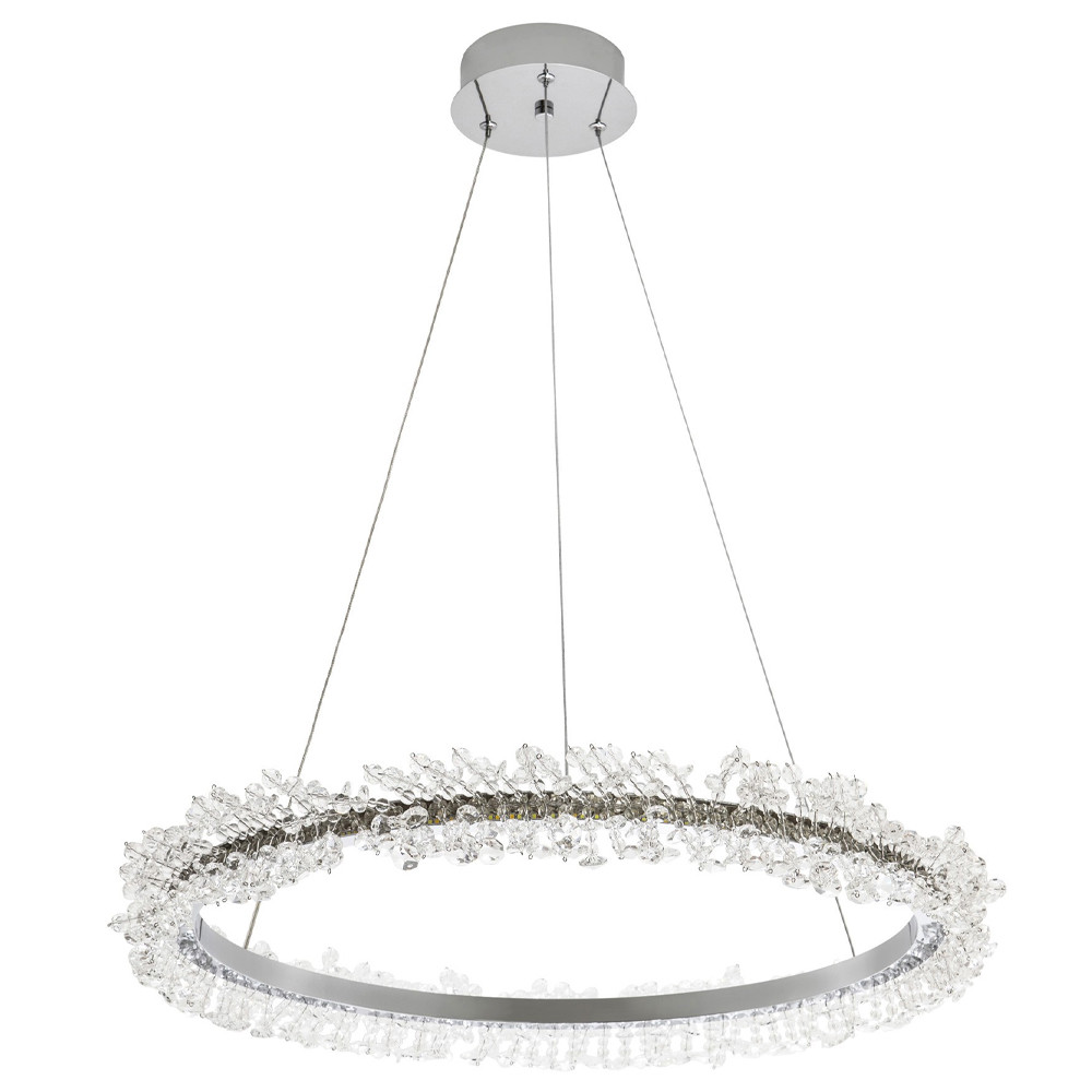 Кольцевая люстра с хрустальным декором Rowan Crystal Ring Chrome Horizontal Chandelier