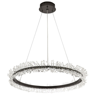Кольцевая люстра с хрустальным декором Rowan Crystal Ring Horizontal Black Chandelier