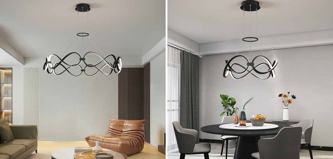 Кольцеобразная Люстра FORLI BW Черный цвет