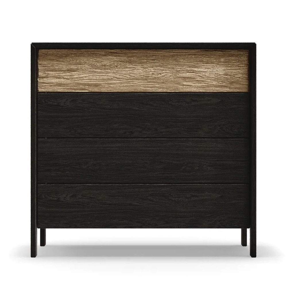 Комод 4 ящика с подсветкой на рельефном фасаде Warm Industrial