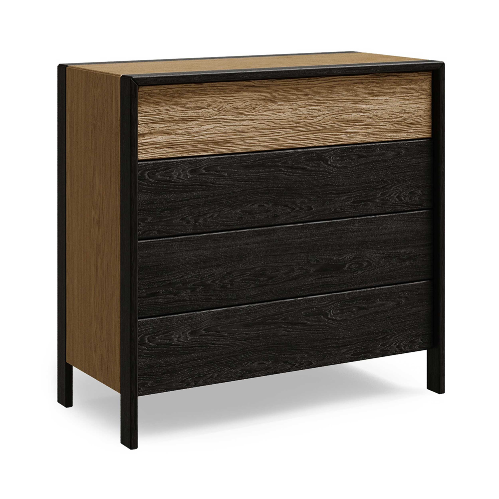 Комод 4 ящика с подсветкой на рельефном фасаде Warm Industrial