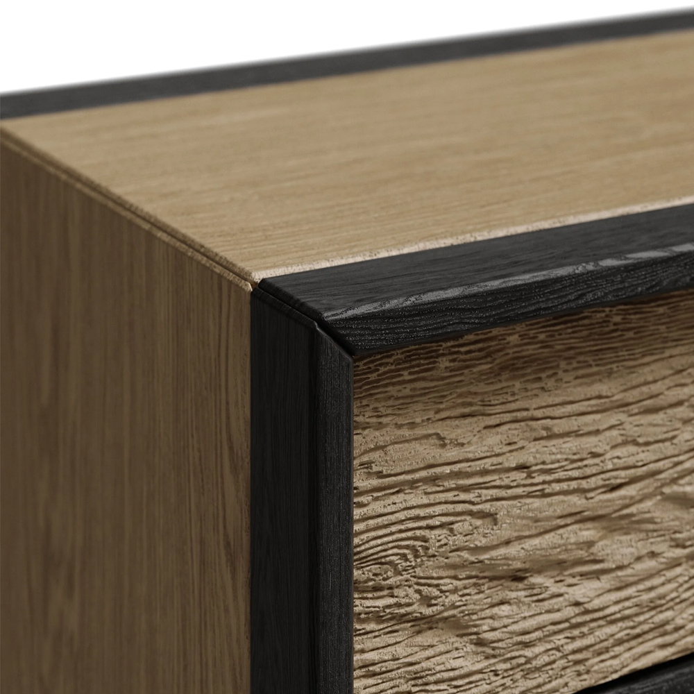 Комод 4 ящика с подсветкой на рельефном фасаде Warm Industrial