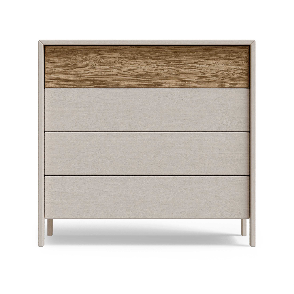 Комод 4 ящика с подсветкой на рельефном фасаде Warm Industrial