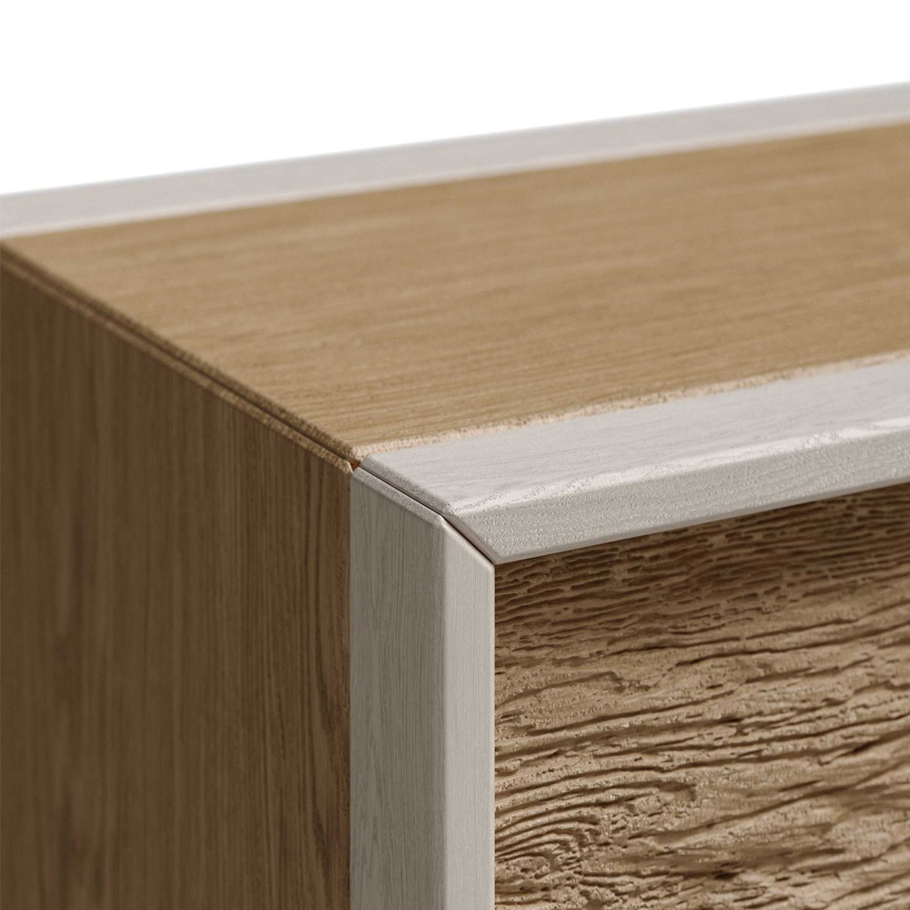 Комод 4 ящика с подсветкой на рельефном фасаде Warm Industrial