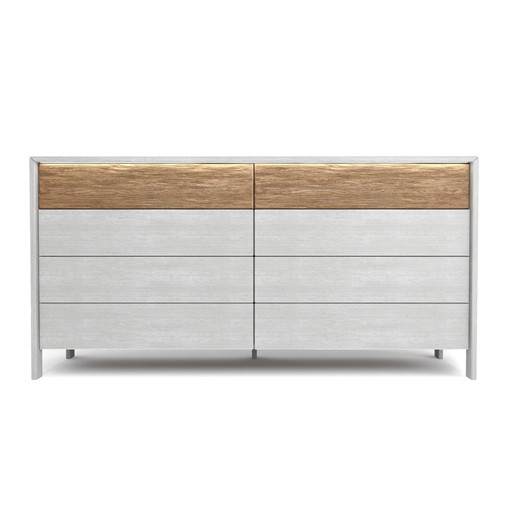 Комод 8 ящиков с подсветкой на рельефном фасаде Warm Industrial