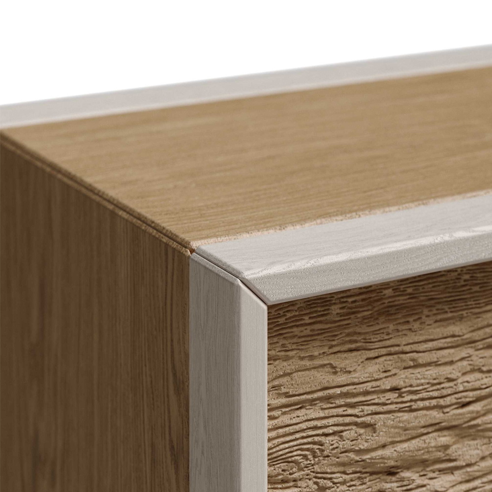 Комод 8 ящиков с подсветкой на рельефном фасаде Warm Industrial