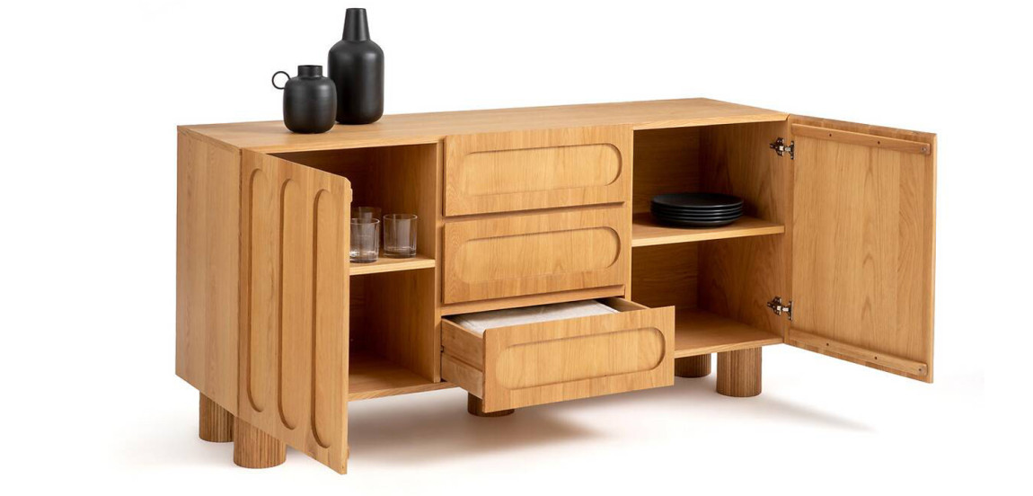 Комод Jakob Oak Chest of Drawers из массива дуба с 3-мя ящиками и 2-мя дверцами