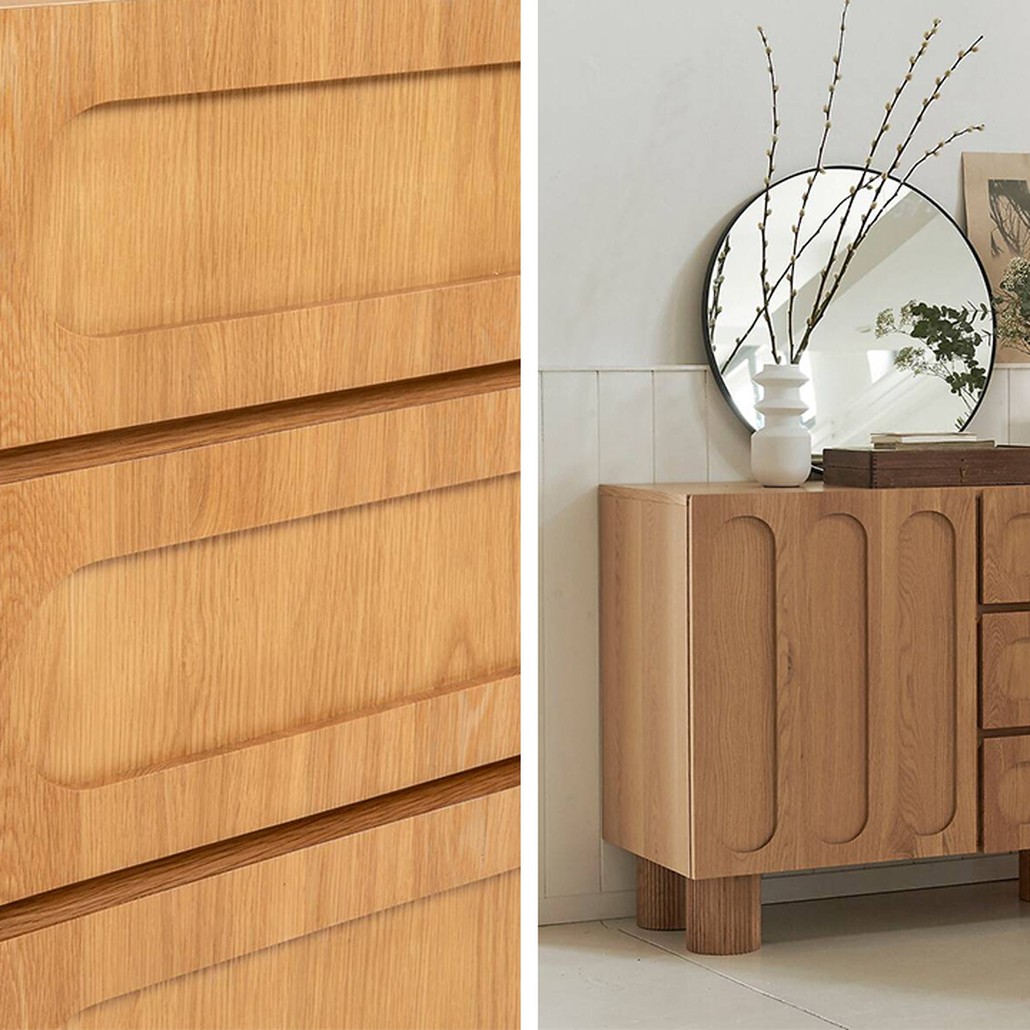 Комод Jakob Oak Chest of Drawers из массива дуба с 3-мя ящиками и 2-мя дверцами