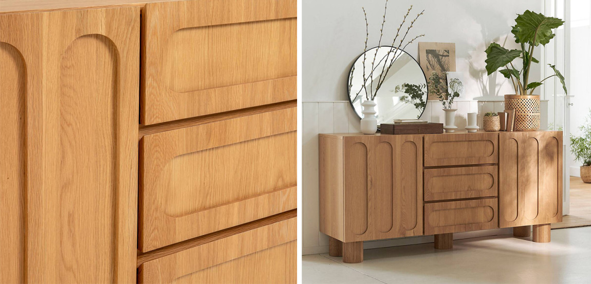 Комод Jakob Oak Chest of Drawers из массива дуба с 3-мя ящиками и 2-мя дверцами