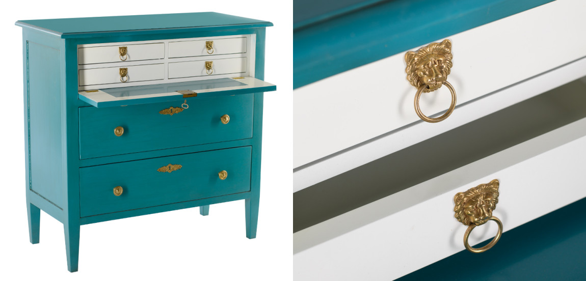 Комод L.XV CHEST OF DRAWERS Moreau Бирюзовый