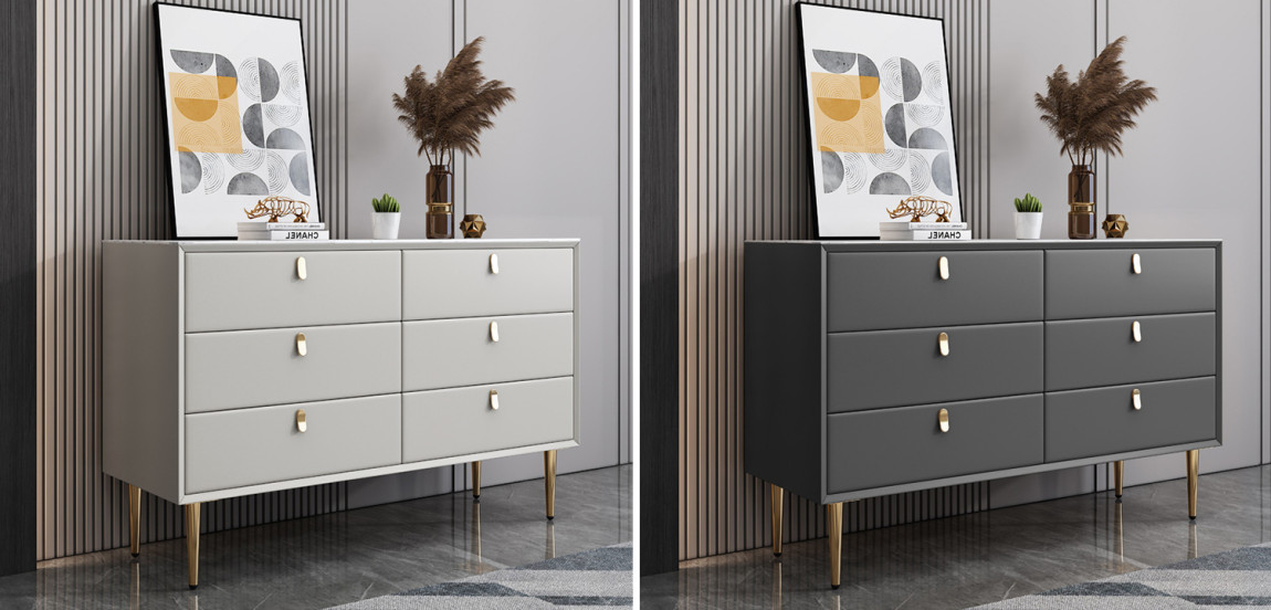 Комод Olson Leather Chest of Drawers 120
