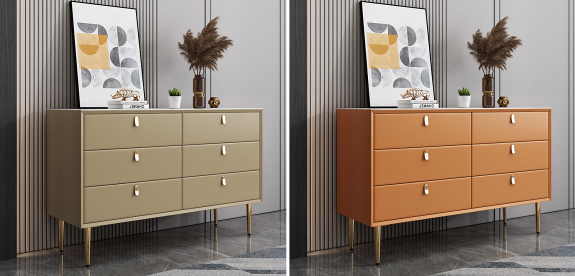 Комод Olson Leather Chest of Drawers 120