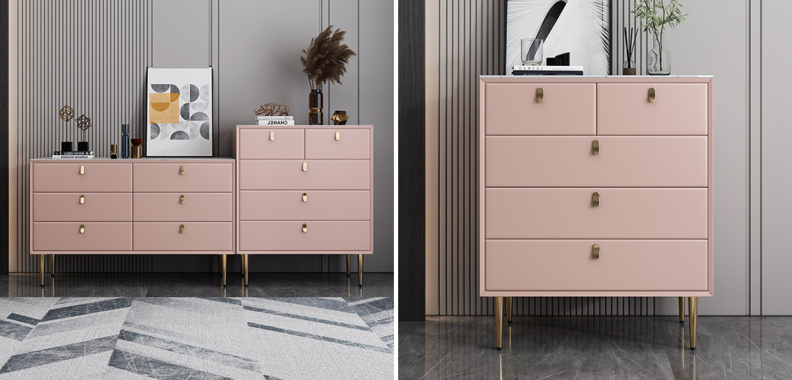 Комод Olson Leather Chest of Drawers 80