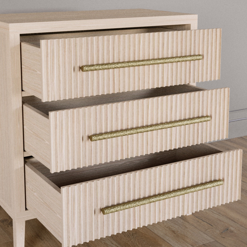 Комод Primo с 3 выдвижными ящиками Светлый дуб