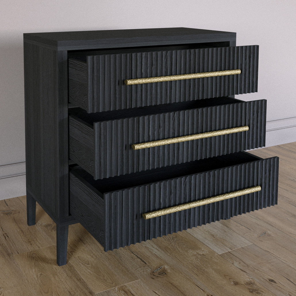 Комод Primo с 3 выдвижными ящиками Черный дуб