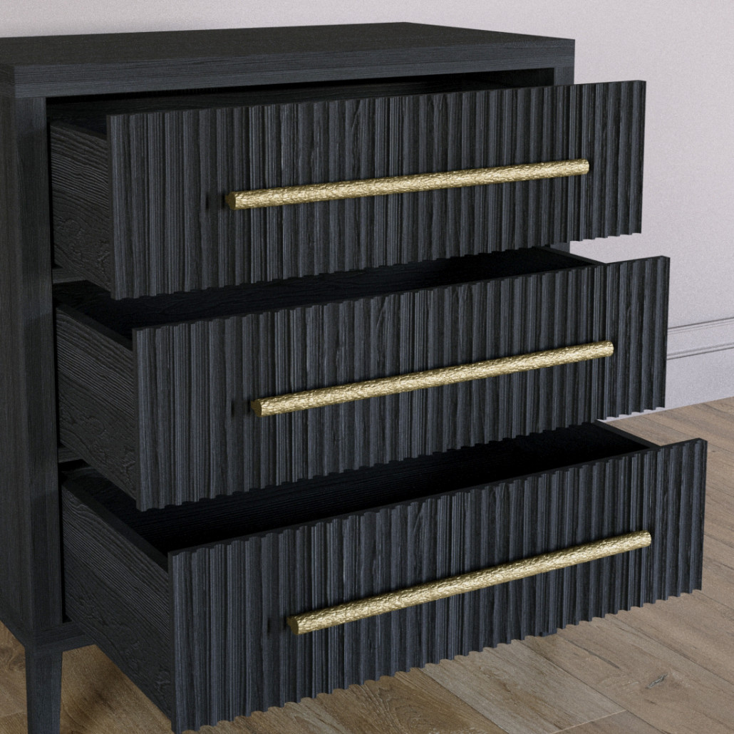 Комод Primo с 3 выдвижными ящиками Черный дуб