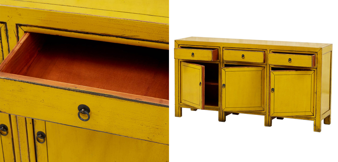 Комод Yellow Vintage Chest of Drawers Chinese Collection