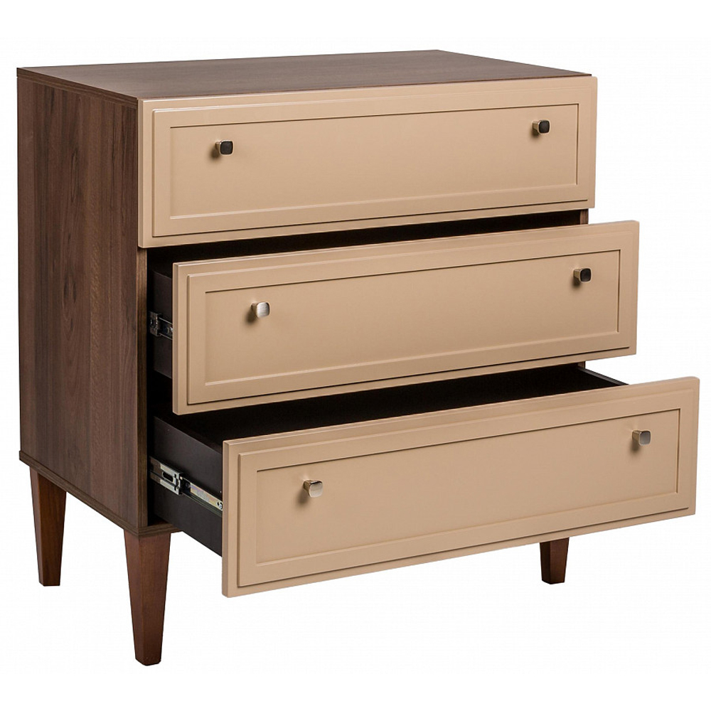 Комод бежевый из массива бука с 3-мя ящиками Wenge Light