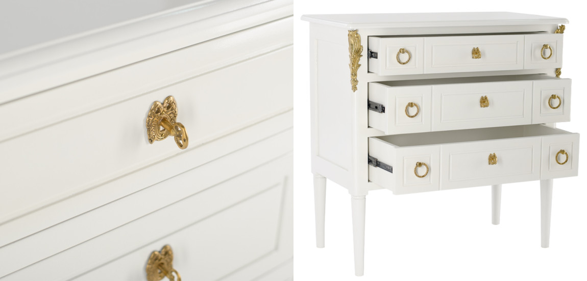 Комод белый L.XV CHEST OF DRAWERS Aurore