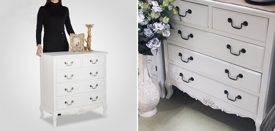 Комод белый в стиле прованс Montmartre Provence White