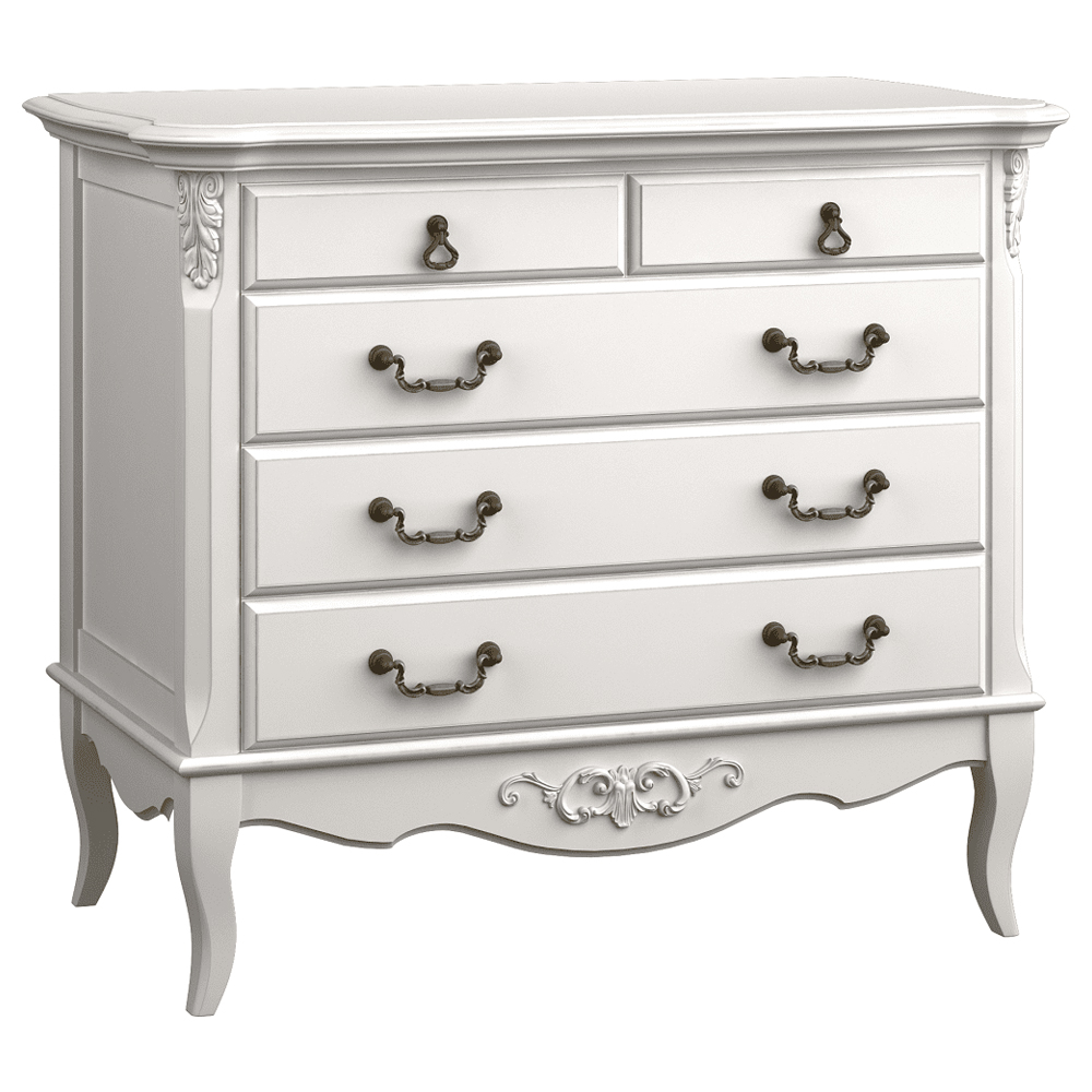 Комод белый из массива бука в стиле прованс White Provence