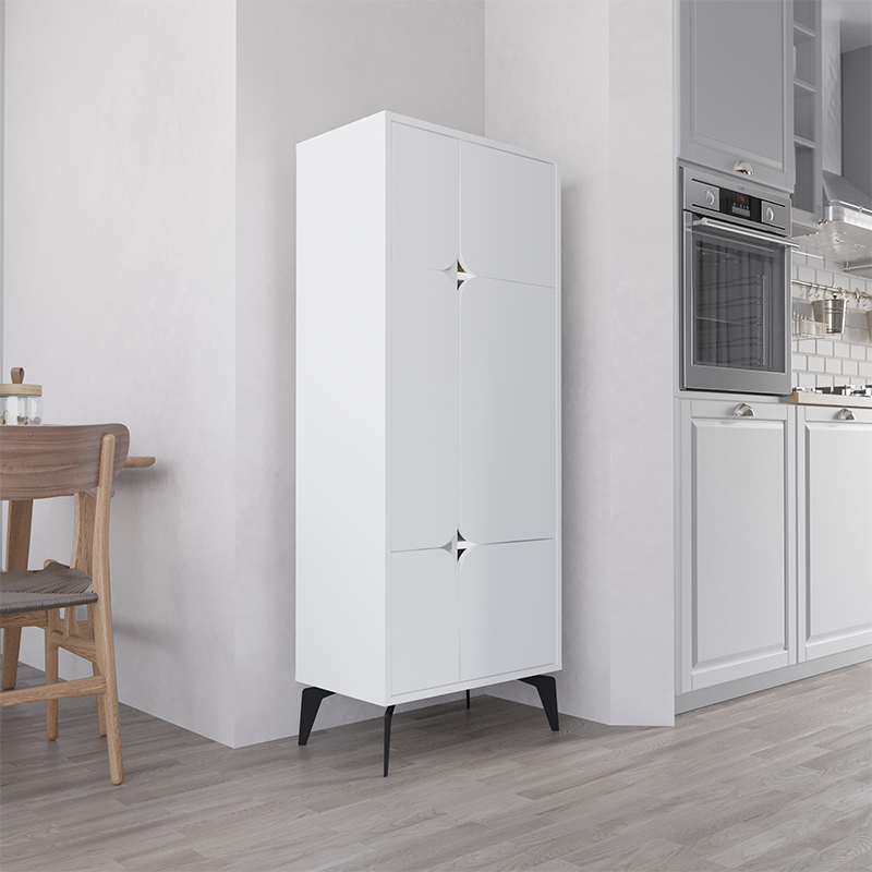 Комод белый с 4-мя дверцами на металлических ножках SPARK MULTIPURPOSE CABINET WHITE