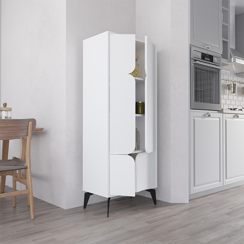 Комод белый с 4-мя дверцами на металлических ножках SPARK MULTIPURPOSE CABINET WHITE