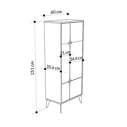 Комод белый с 4-мя дверцами на металлических ножках SPARK MULTIPURPOSE CABINET WHITE