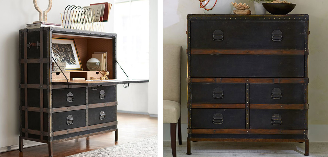 Комод в винтажном стиле Derik Vintage Chest of Drawers Черный