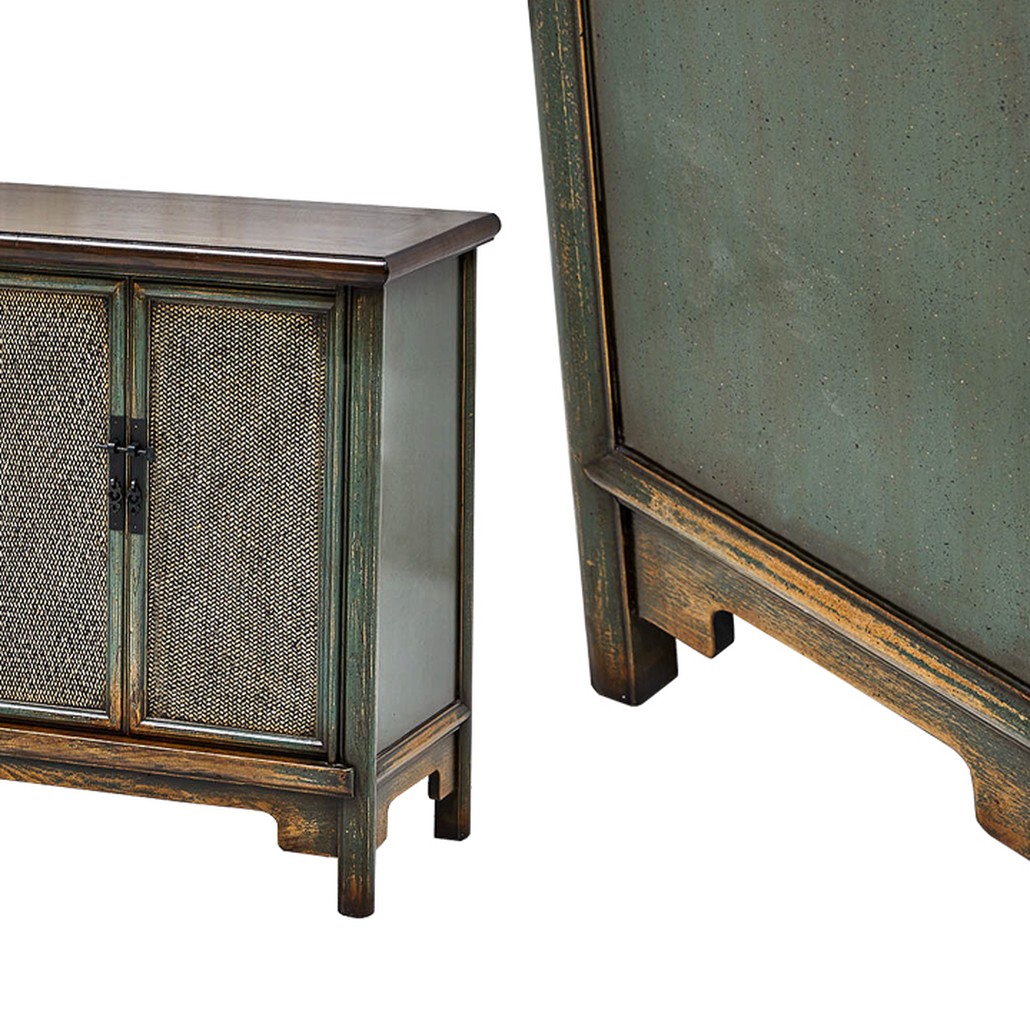 Комод в винтажном стиле дерево и ротанг Brindja chest of drawers