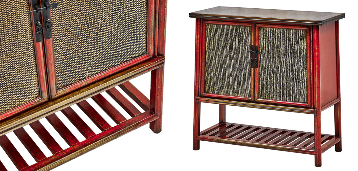 Комод в винтажном стиле дерево и ротанг Johan chest of drawers