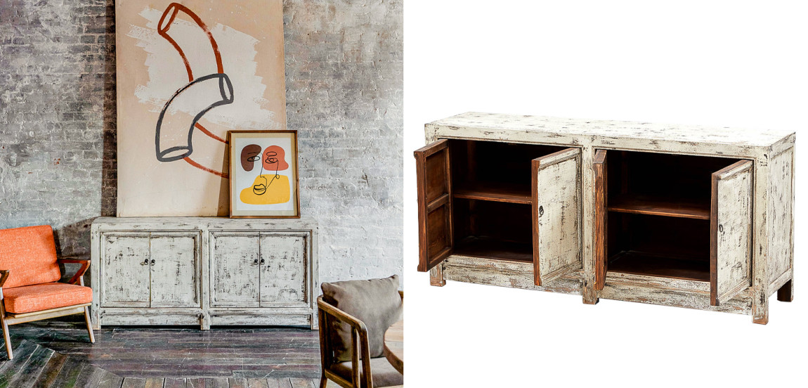 Комод в винтажном стиле с 4-мя дверцами Reynard Chest of Drawers Vintage Ivory