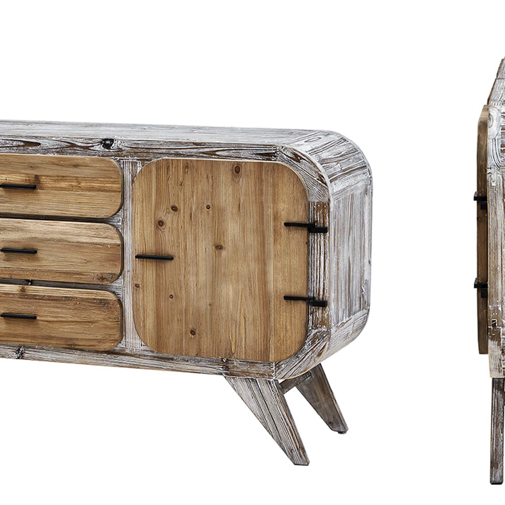 Комод в стиле Лофт Kelowm chest of drawers с 3-мя ящиками и 2-мя дверцами