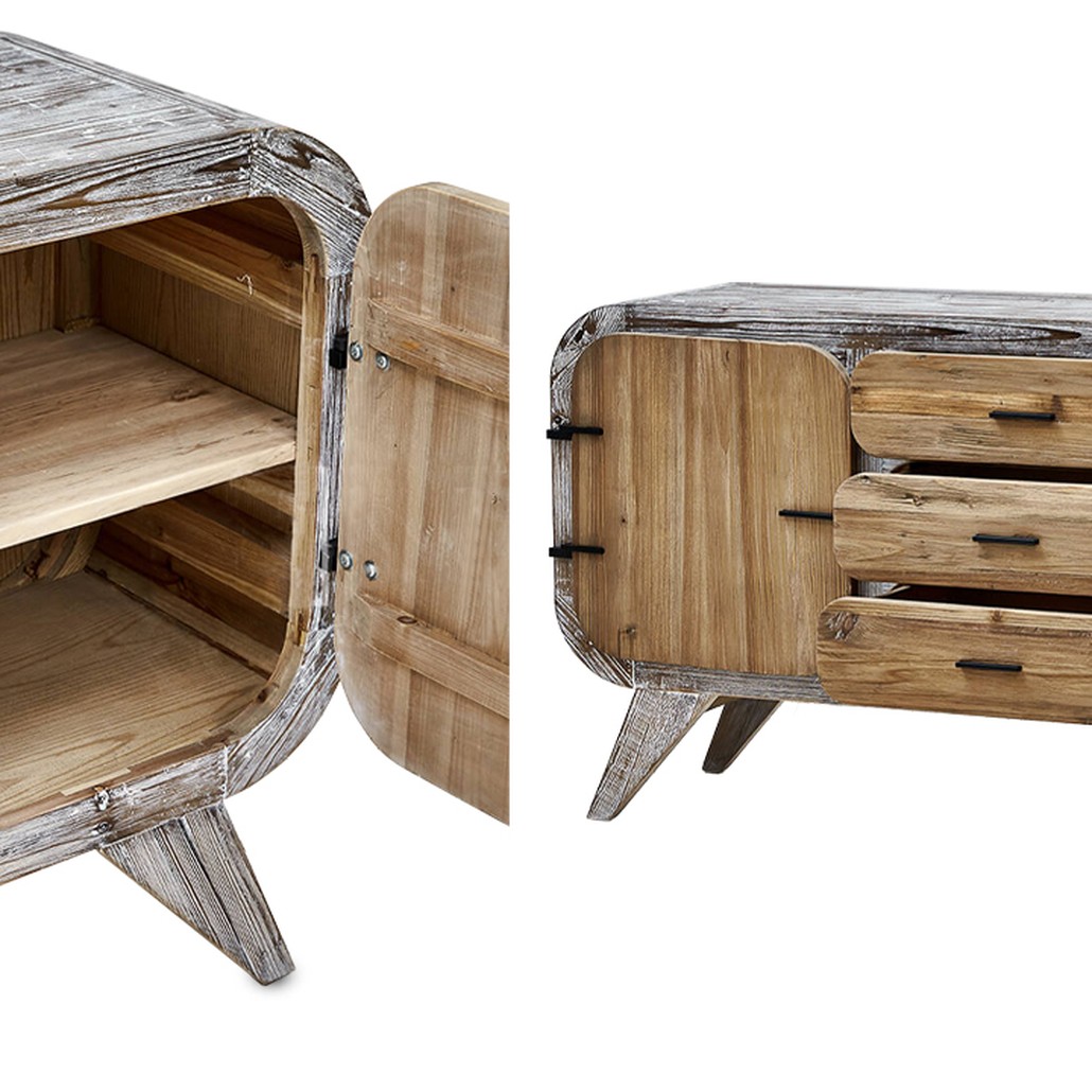 Комод в стиле Лофт Kelowm chest of drawers с 3-мя ящиками и 2-мя дверцами