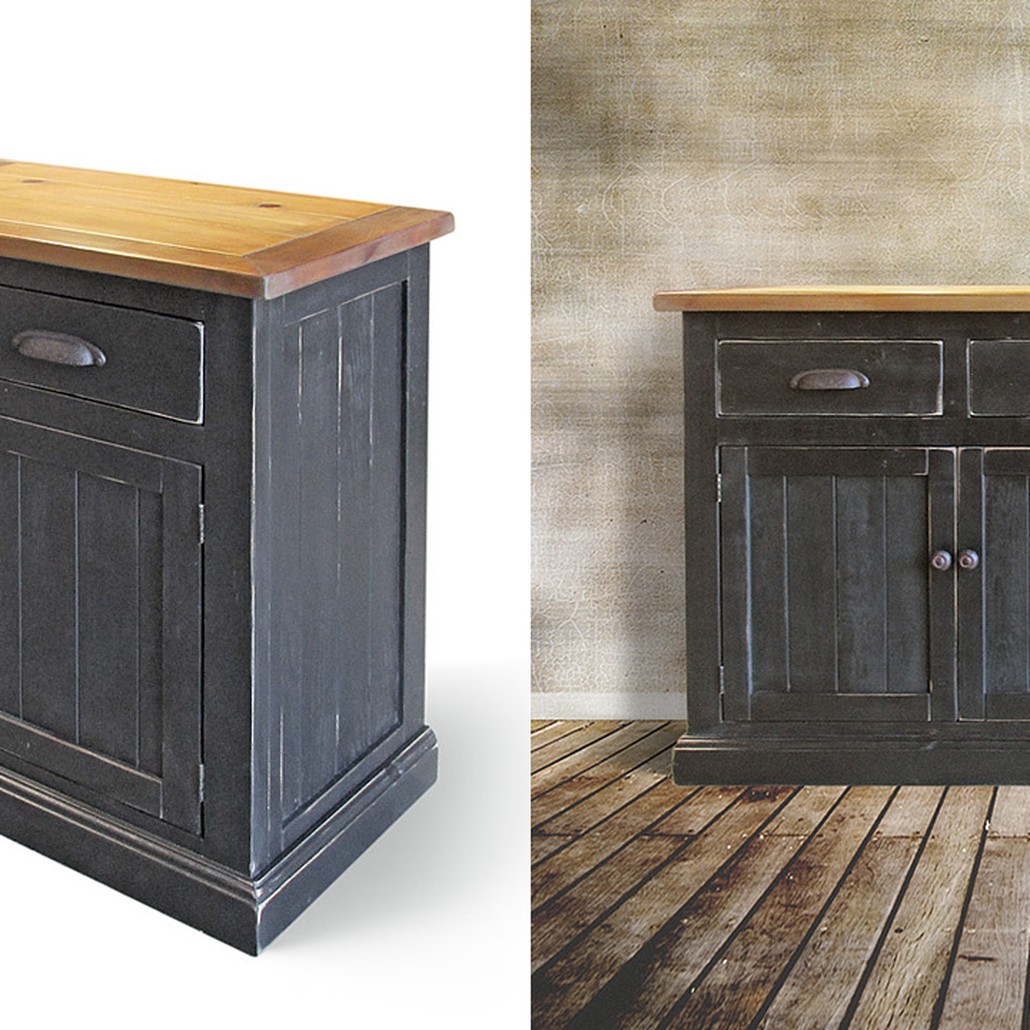 Комод в стиле прованс Brigida Provence HARMONIE Weathered Charcoal Черный