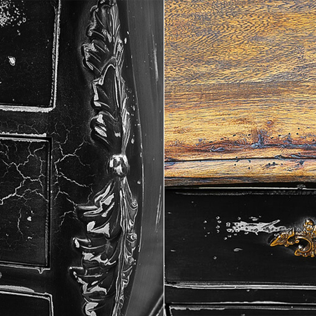 Комод в стиле прованс Carved Black Vintage Commode Черный