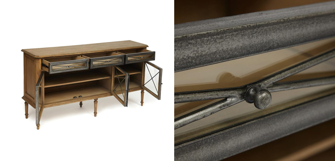 Комод в стиле Прованс со стеклянными дверцами Provence Jacob Chest of Drawers big