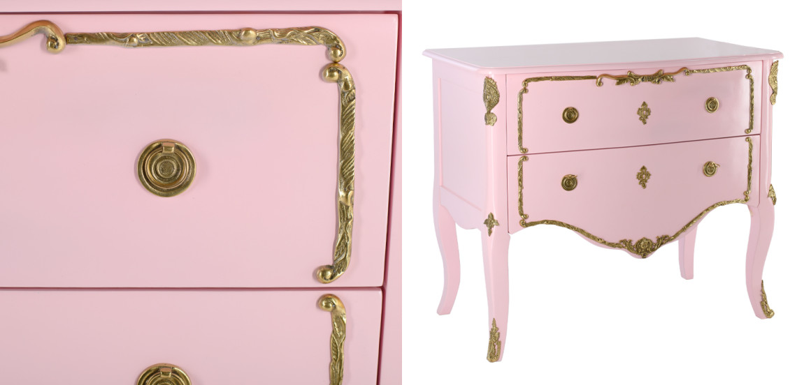Комод в стиле рококо L.XV CHEST OF DRAWERS Rosamel Розовый