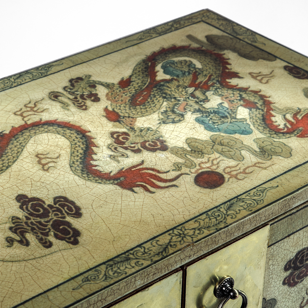 Комод в стиле шинузари с росписью Chinese Eastern Dragon