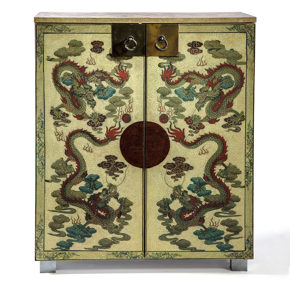 Комод в стиле шинузари с росписью Chinese Eastern Dragon