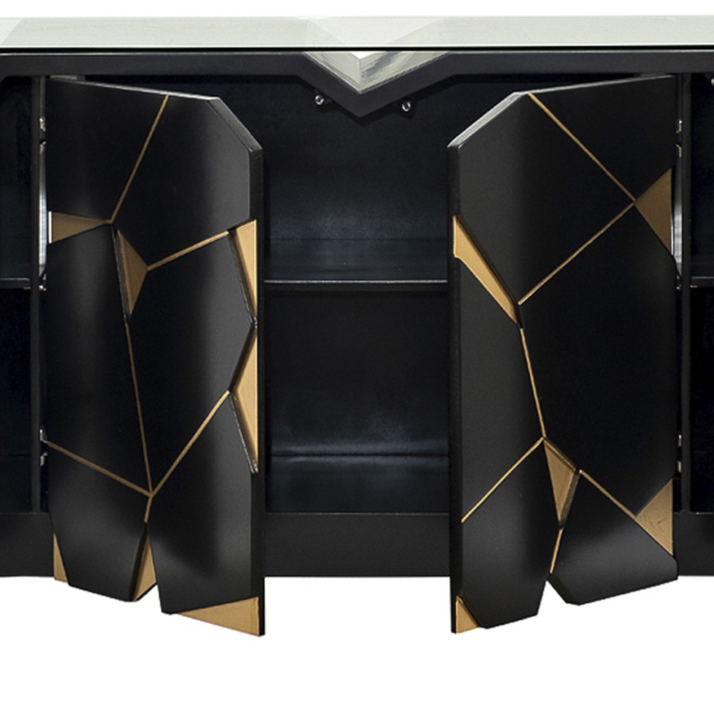 Комод геометрический декор Mosaik Chest of drawers Черный