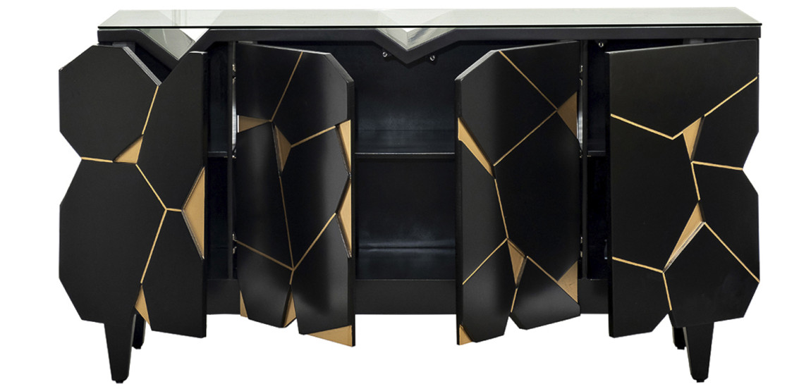 Комод геометрический декор Mosaik Chest of drawers Черный