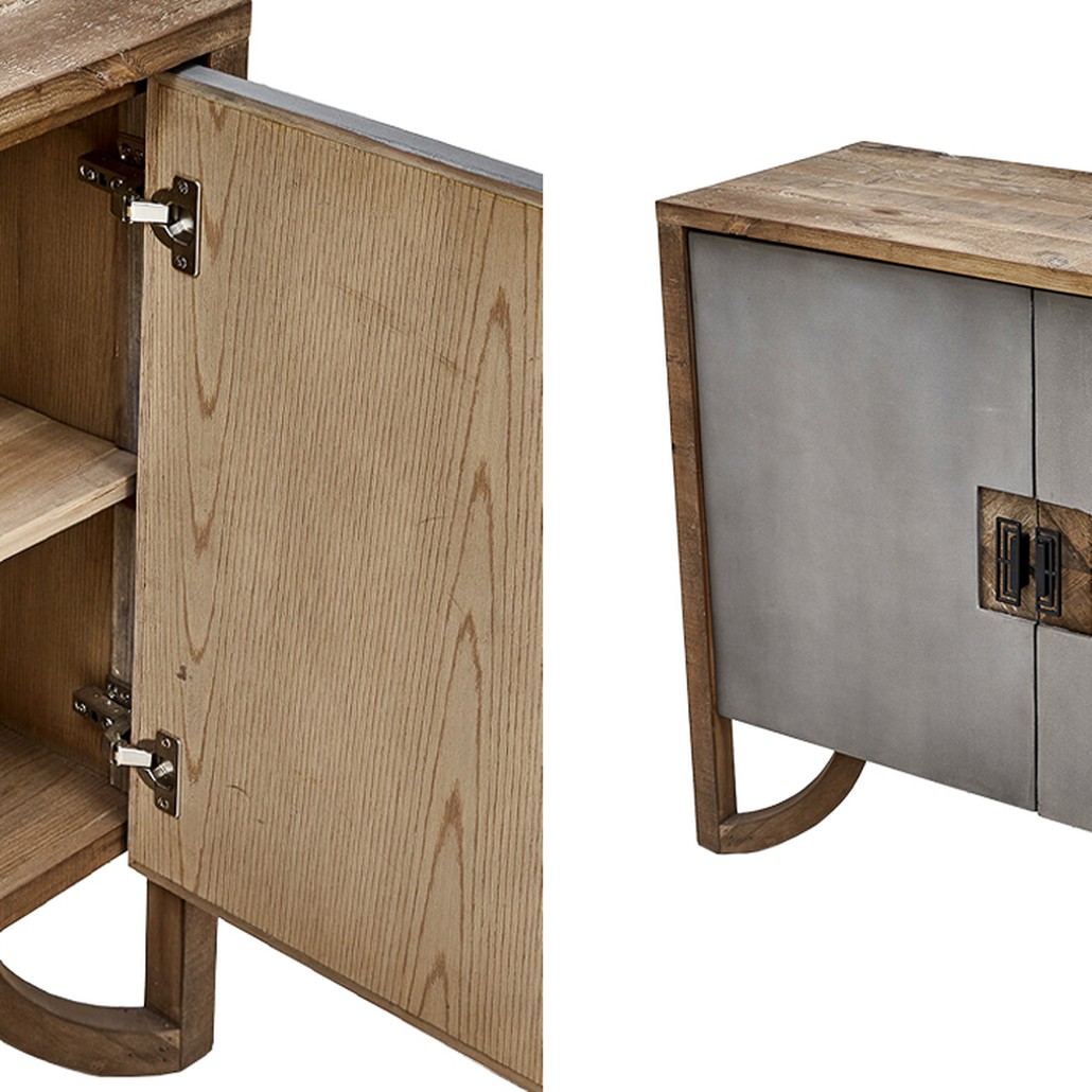 Комод дерево и бетон Keikala chest of drawers с 4-мя дверцами