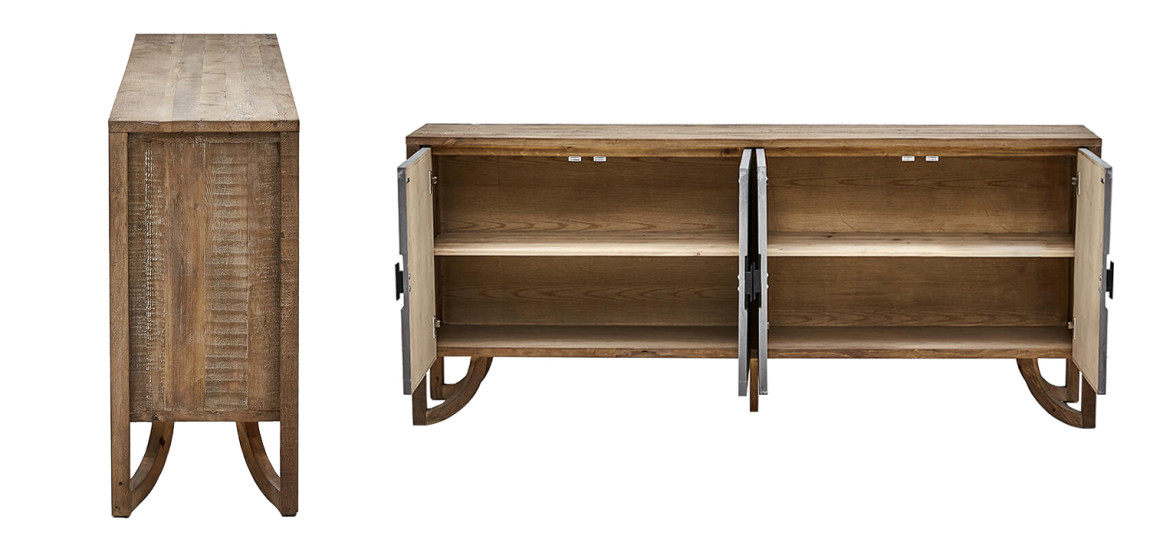 Комод дерево и бетон Keikala chest of drawers с 4-мя дверцами