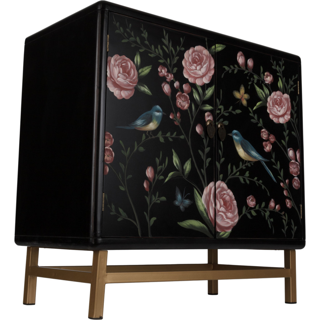 Комод деревянный Tits on flowers