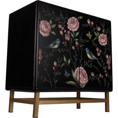 Комод деревянный Tits on flowers