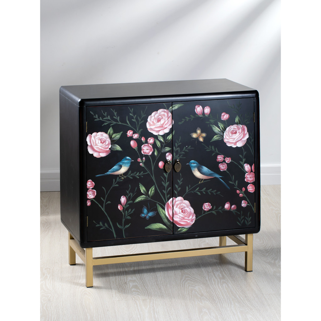 Комод деревянный Tits on flowers