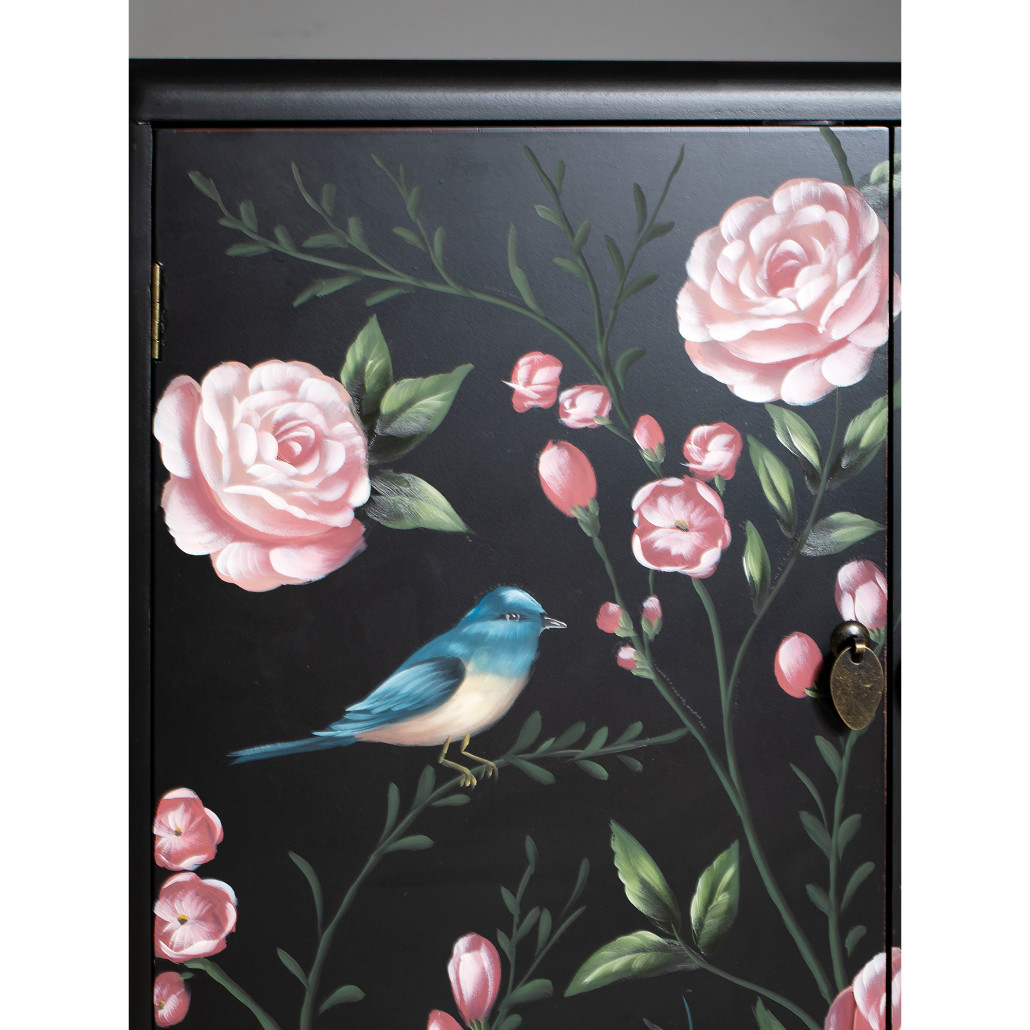 Комод деревянный Tits on flowers